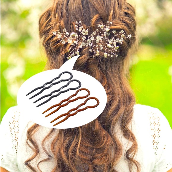 Retro Hair Clip CHIGNON Ladies Hair Pin Styling yesPlastic Stick with Crystals - Picture 2 of 10